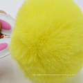 Cute Genuine Rabbit Fur Ball Pompom Keychain for Car Keyring handbag